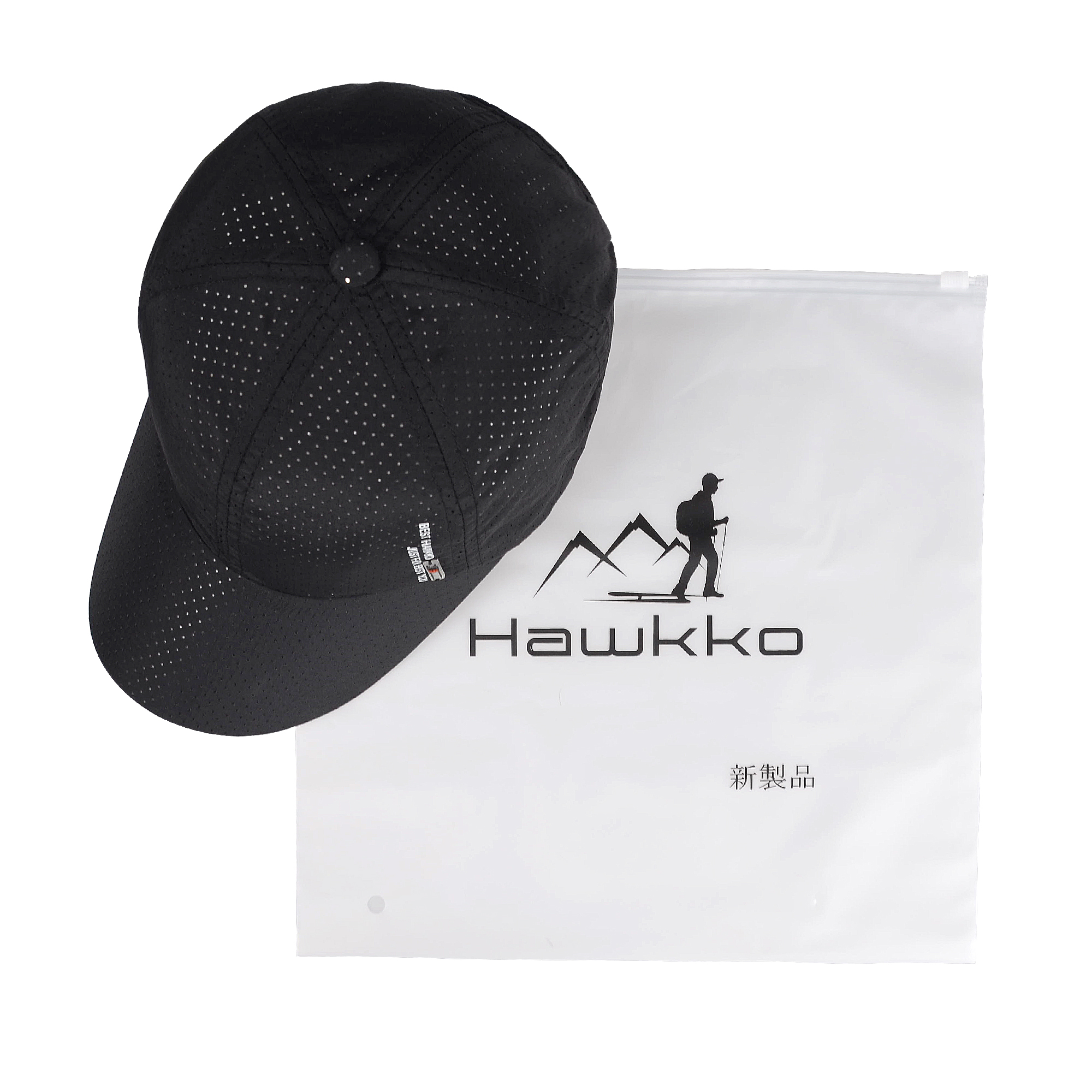 Hawkko Summer Baseball Cap Cooling Mesh Hat Adjustable Breathable Lightweight Cap Hat for Cycling Running Fishing Outdoor(Black)